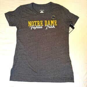 New! Notre Dame, Fighting Irish, Women’s Medium Soft Gray T-Shirt, Football Fan